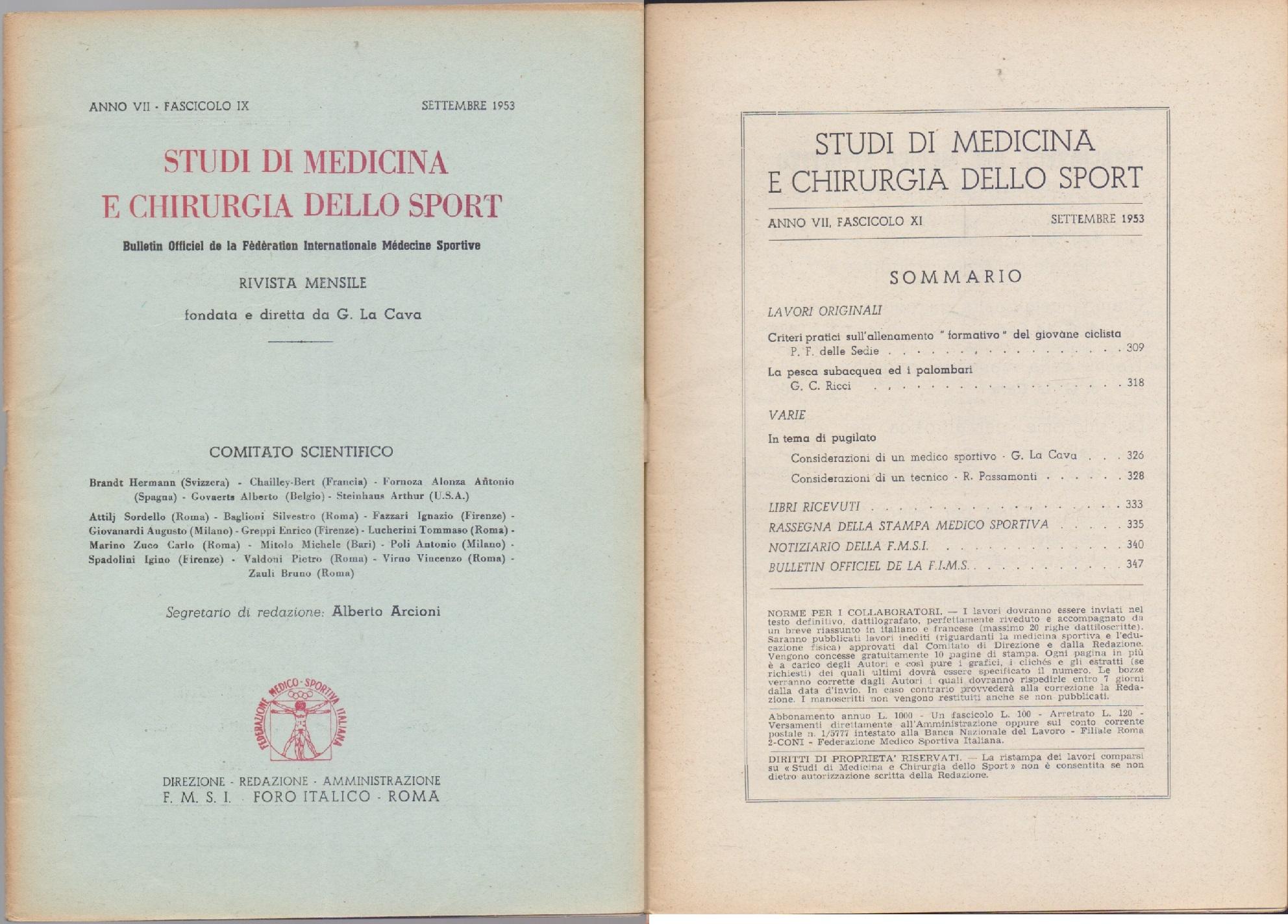 Studi di Medicina e Chirurgia dello Sport Anno VII Fascicolo …