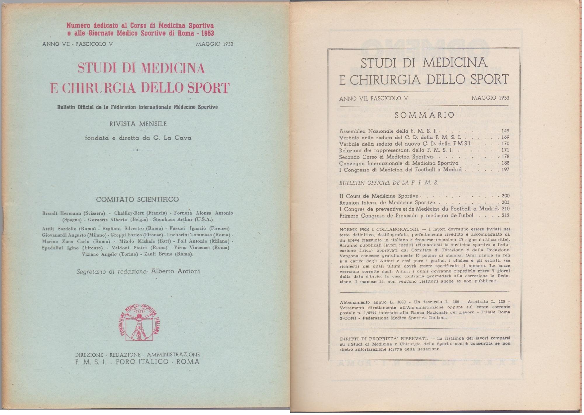 Studi di Medicina e Chirurgia dello Sport Anno VII Fascicolo …