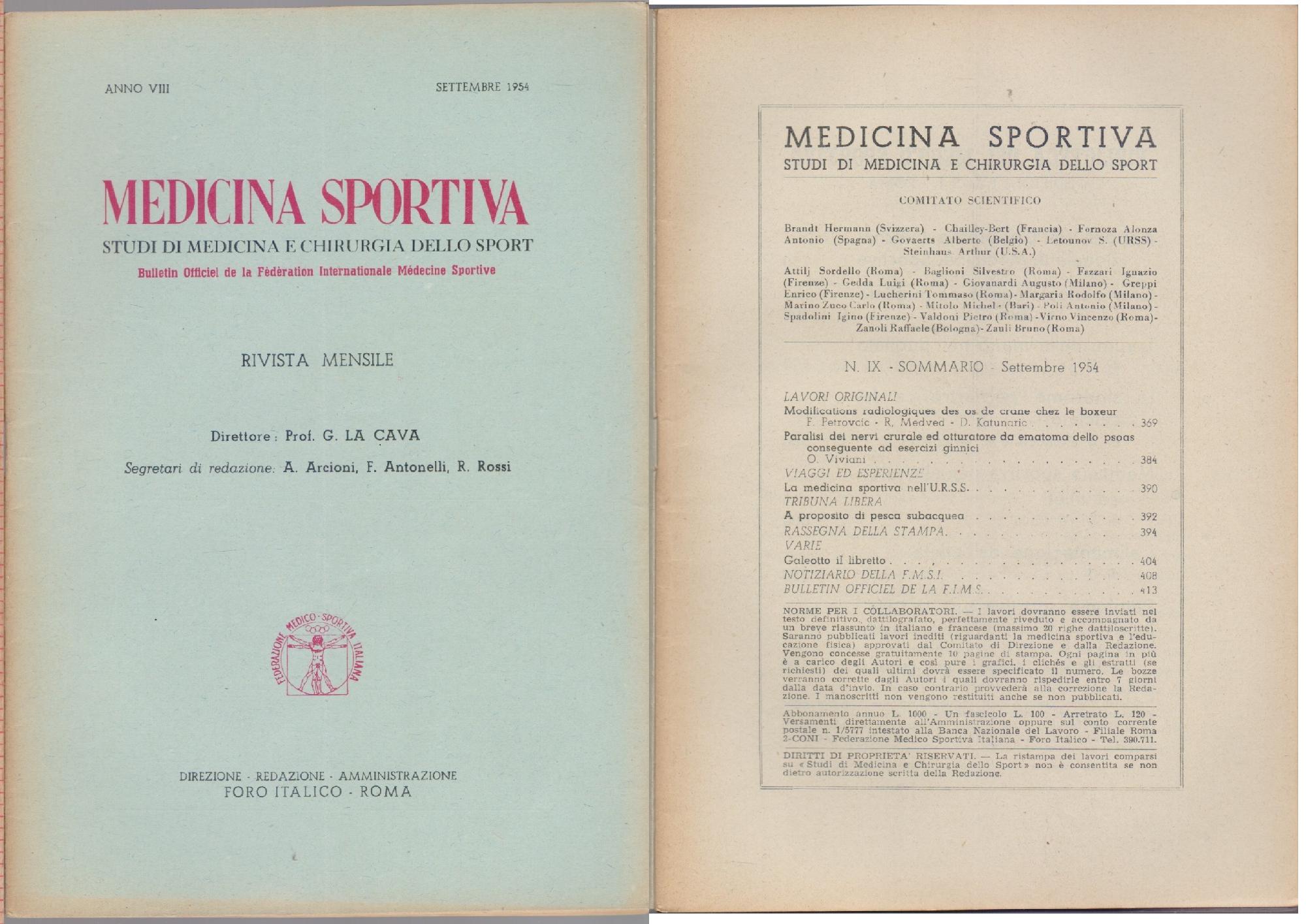 Studi di Medicina e Chirurgia dello Sport Anno VIII Fascicolo …
