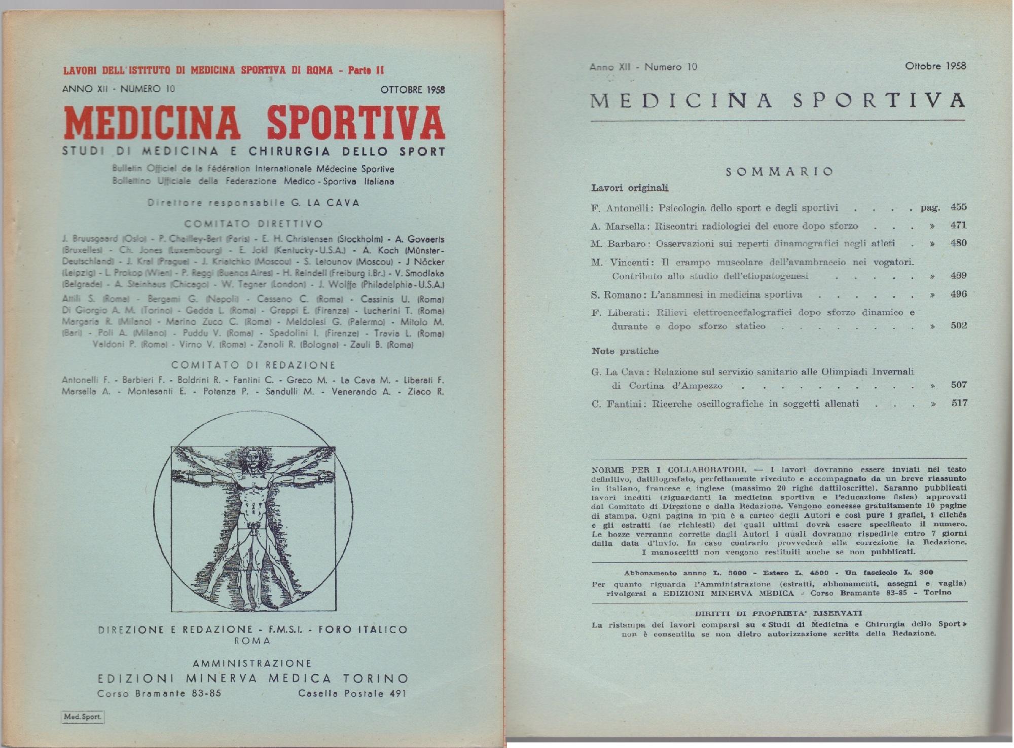 Studi di Medicina e Chirurgia dello Sport Anno XII Numero …