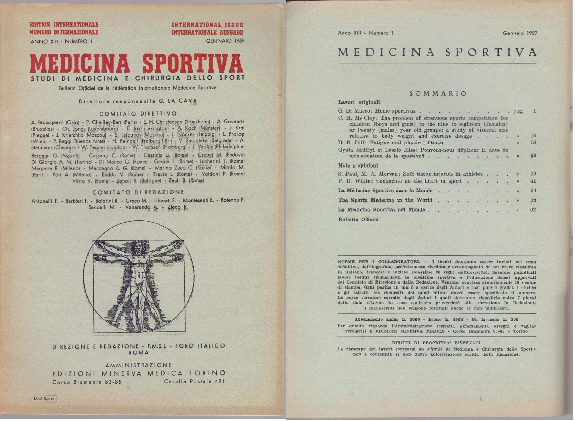 Studi di Medicina e Chirurgia dello Sport Anno XIII Numero …