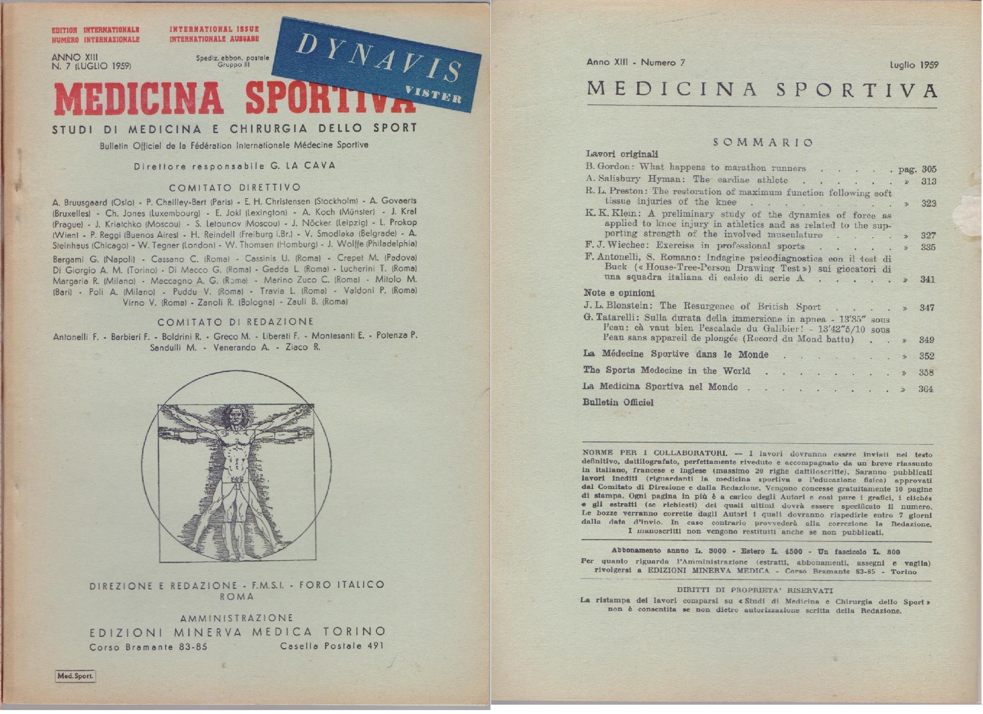 Studi di Medicina e Chirurgia dello Sport Anno XIII Numero …