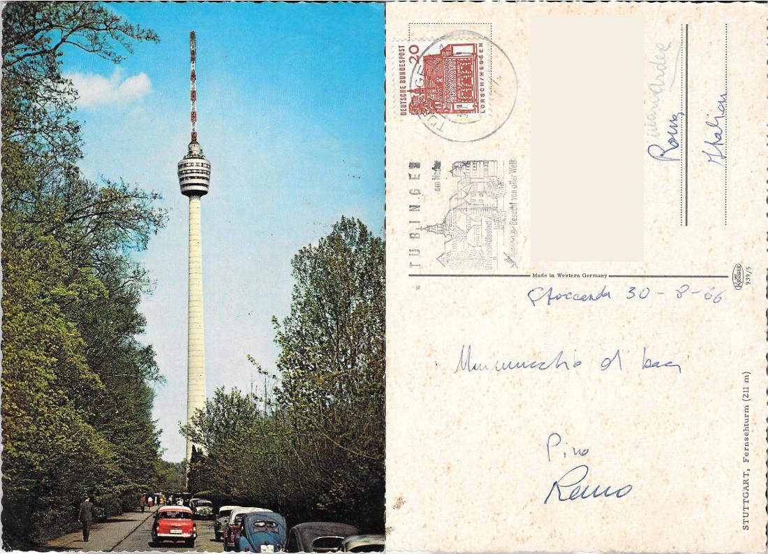 Stuttgart. Fernsehturm. Viaggiata 1966