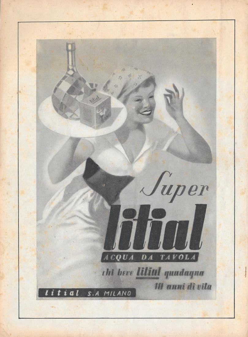 Super Litial, Acqua da Tavola. Pubblicità 1943