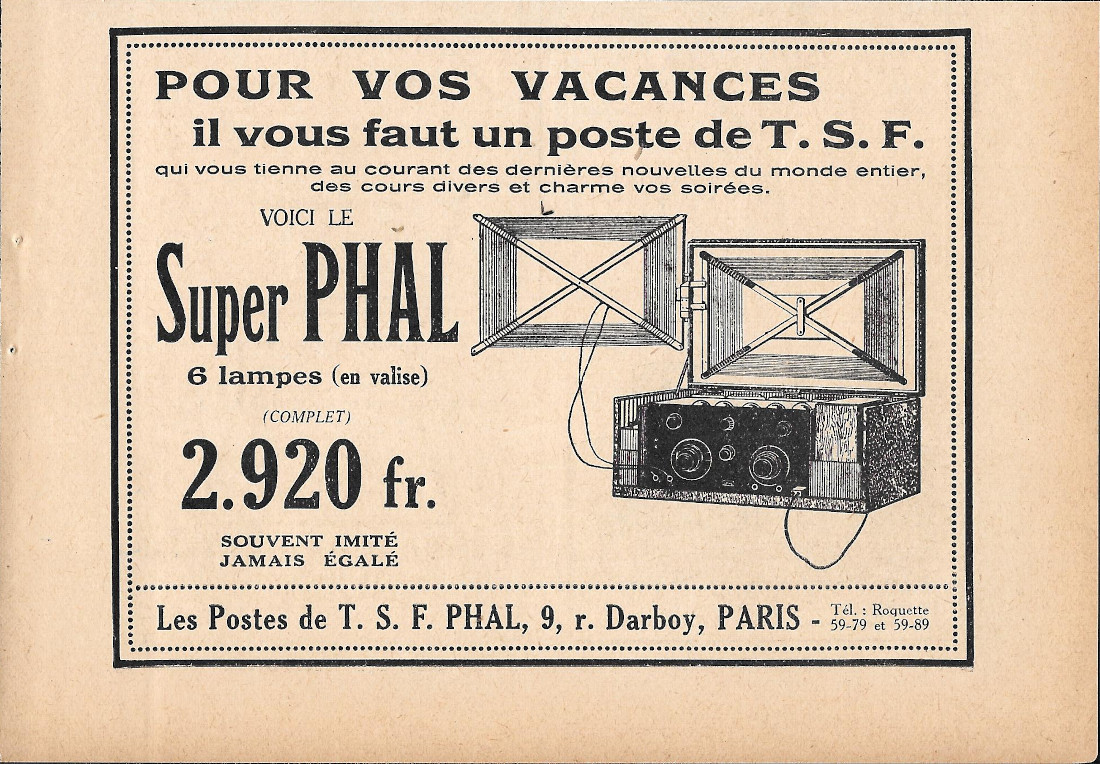 Super Phal un poste de TSF - Advertising 1920