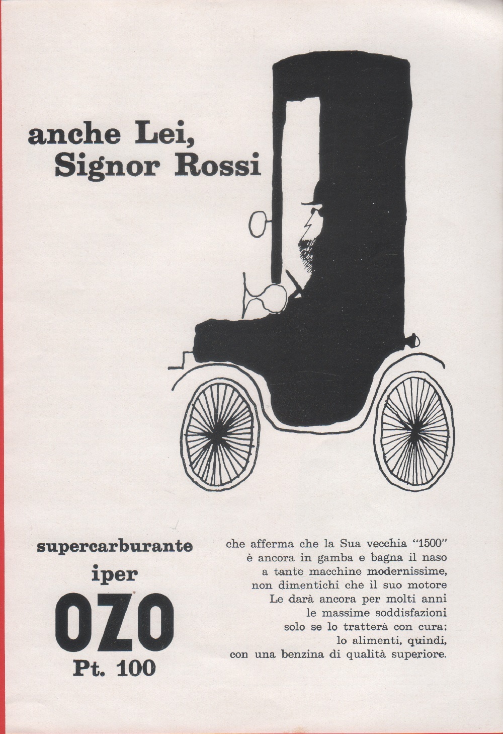 Supercarburante iper OZO. Advertising 1959