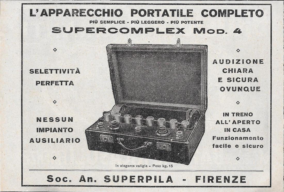 Supercomplex - Apparecchio Portatile _Brolio - Chianti. Advertising 1928