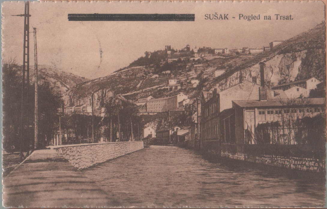 Susak. Pogled na Trsat (Croazia) . Viaggiata 1926