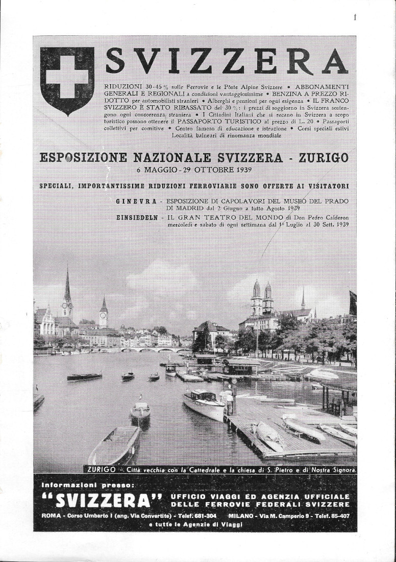 Svizzera Esposizione Nazionale / Pirelli Stella Bianca - Advertising 1939