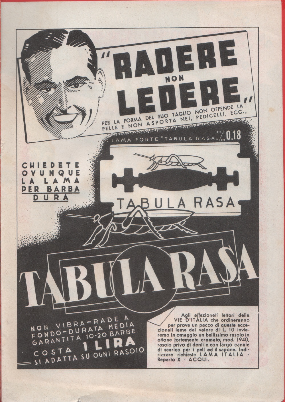 Tabula Rasa. Radere non ledere. Advertising 1940