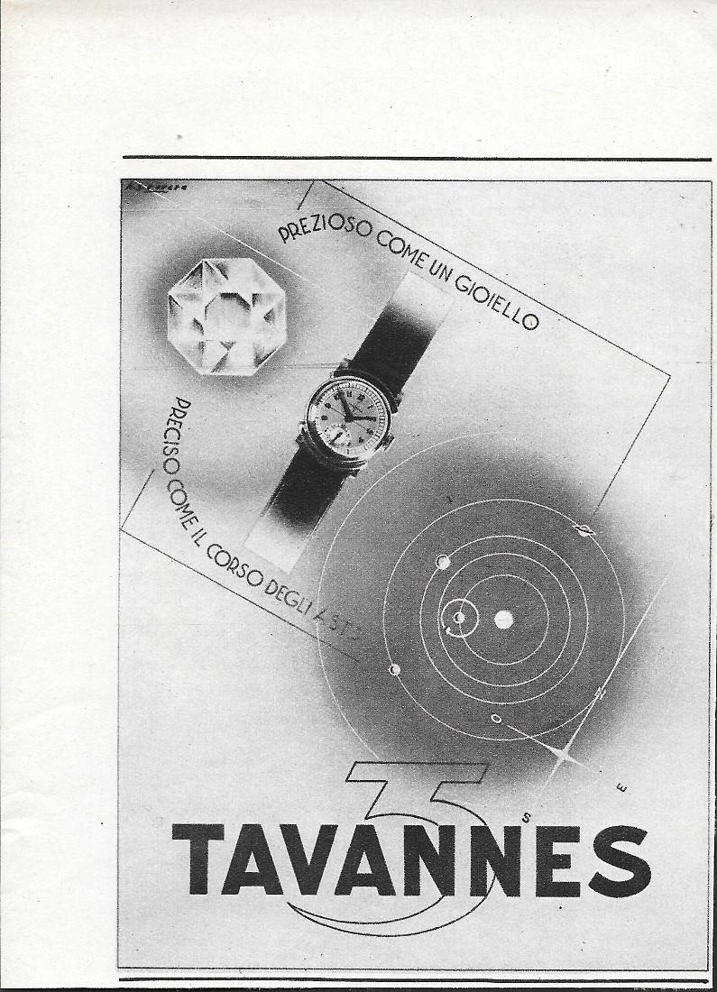 Tavannes orologi. Advertising 1937