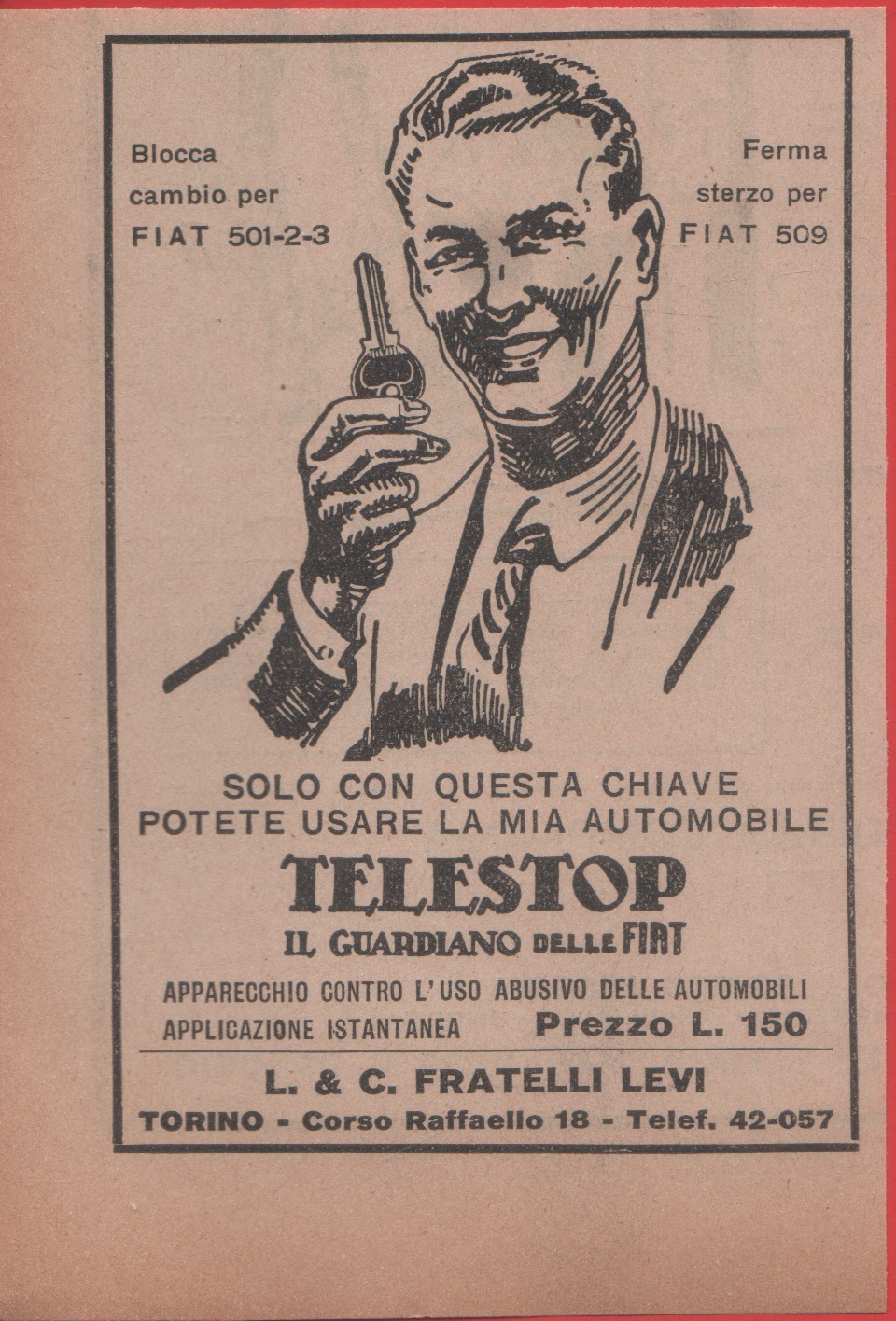 Telestop il guardiano delle Fiat Advertising 1926