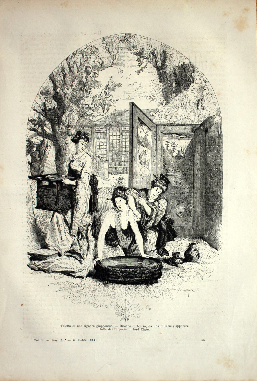 Teletta di una signora giapponese. Stampa 1864