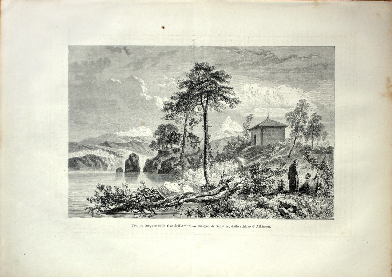 Tempio tunguso sulle rive dell'Amur. Stampa 1864