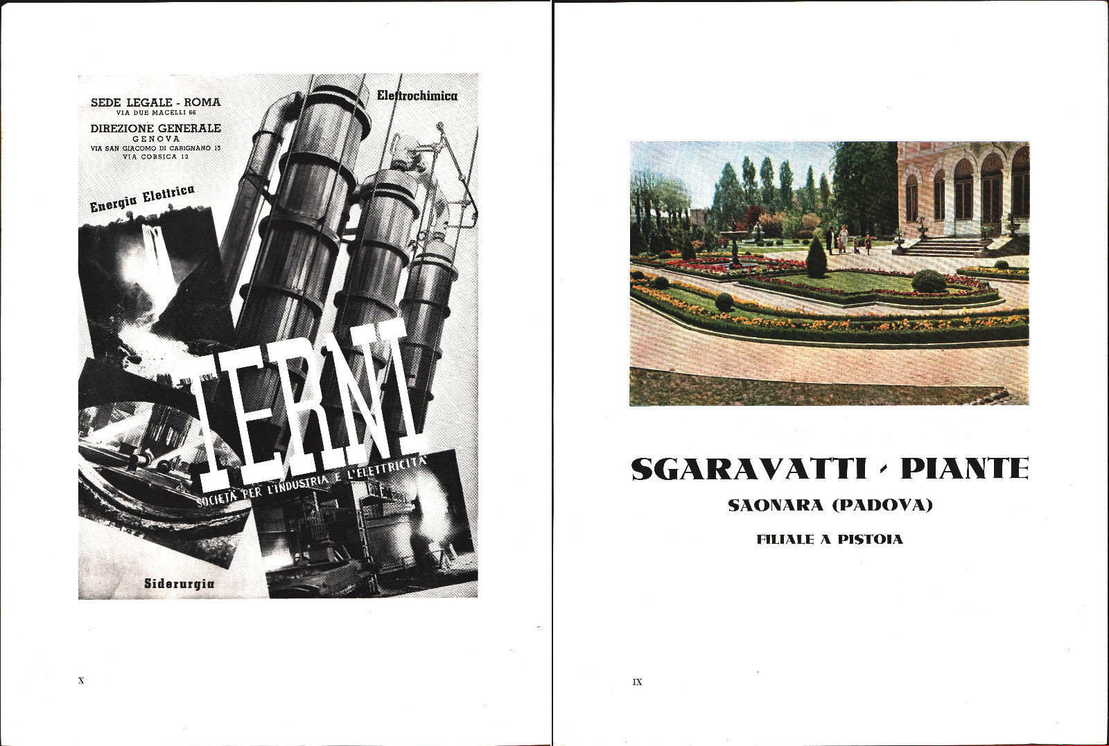 Terni Siderurgica / Sgaravatti Piante- Pubblicità 1940