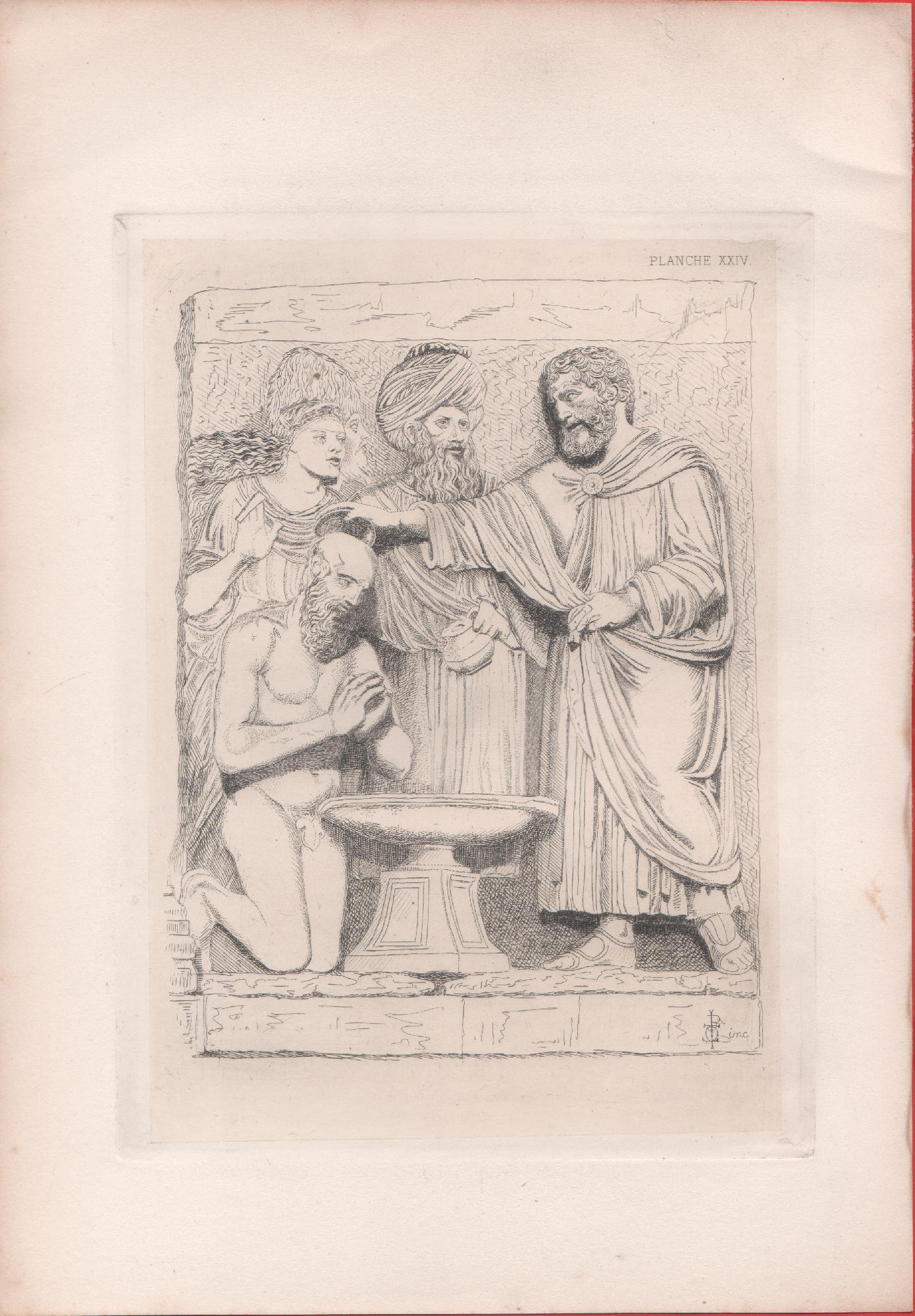 The Baptism of S. Ansano, Hospital at Venice. Engraving 1868