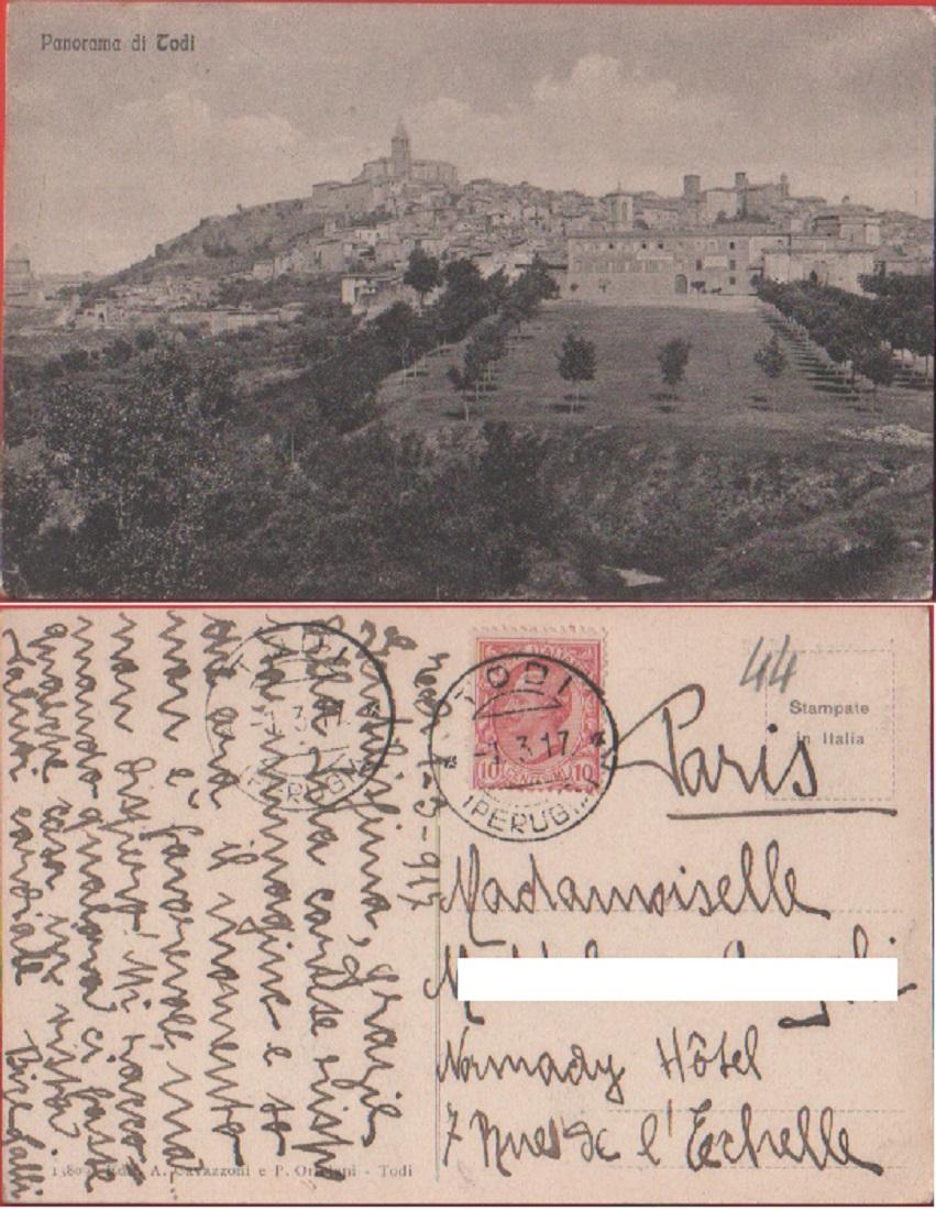 Todi(PG). Panorama. Viaggiata 1917