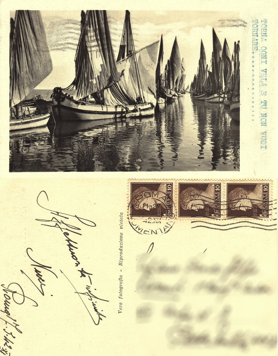 Torna ogni vela e tu non vuoi tornare... Viaggiata 1942