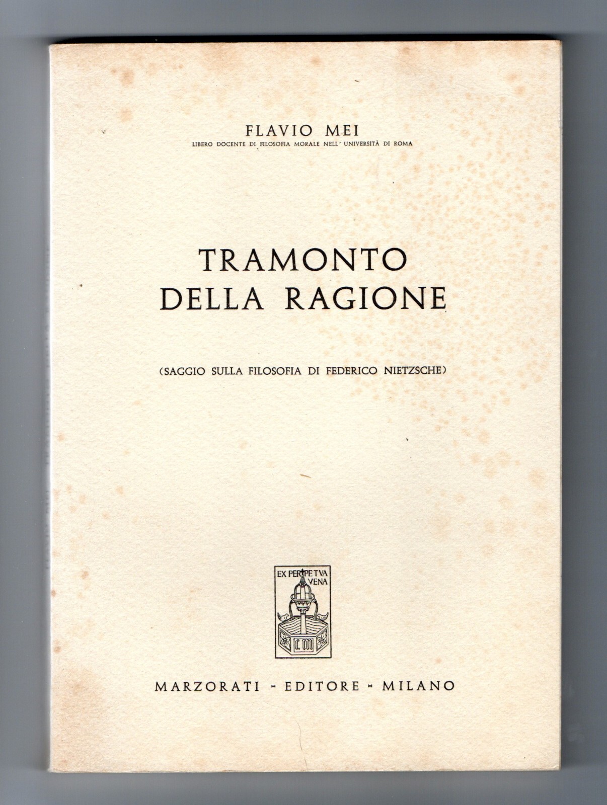 Tramonto della Ragione Saggio Sulla Filosofia di Nietzsche Libro Mei …
