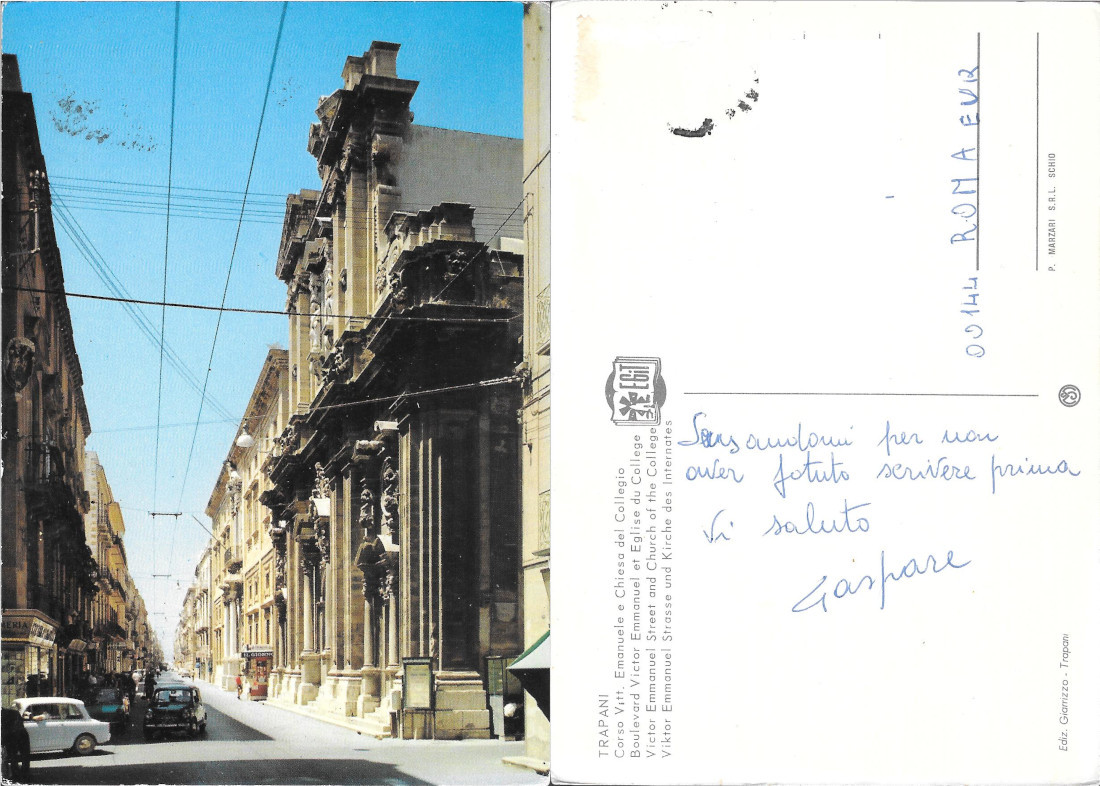 Trapani. Corso Vitt. Emanuele e Chiesa del Collegio - Viaggiata