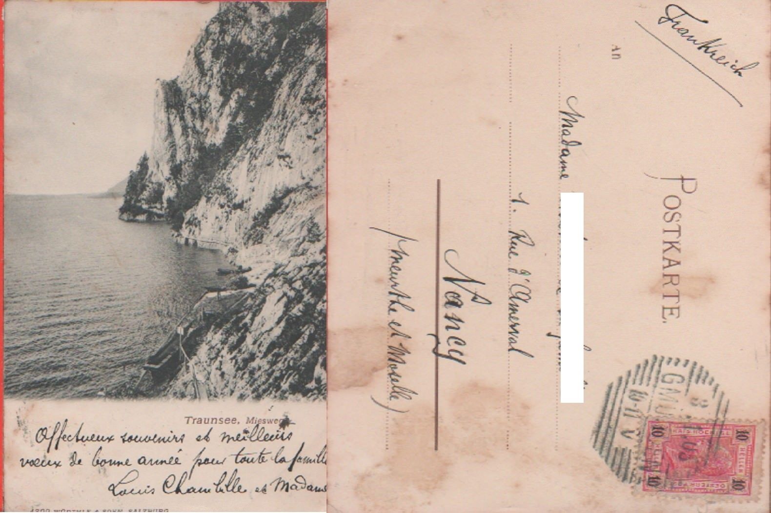Traunsee. Miesweg (Austria) - Viaggiata 1905
