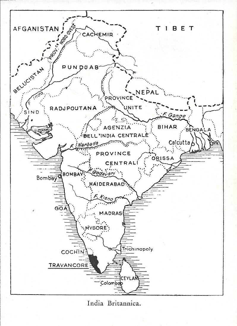 Travancore. India Britaninca. Stampa 1934