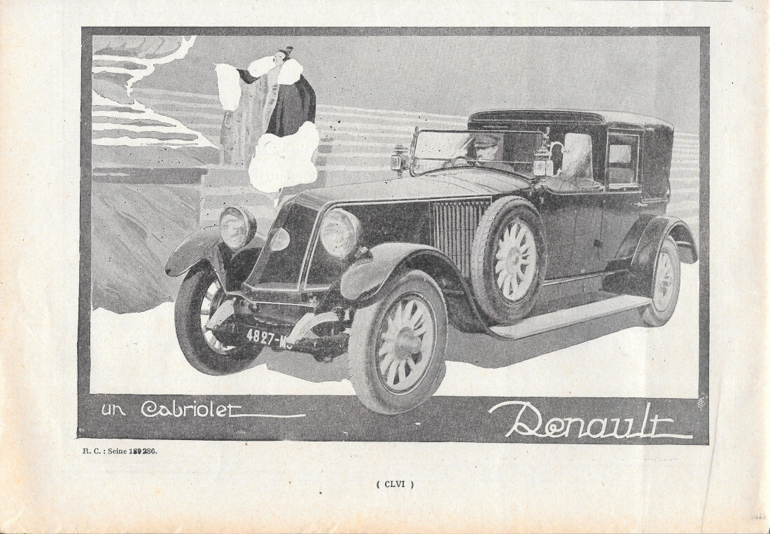 Un Cabriolet Renault - Advertising 1924