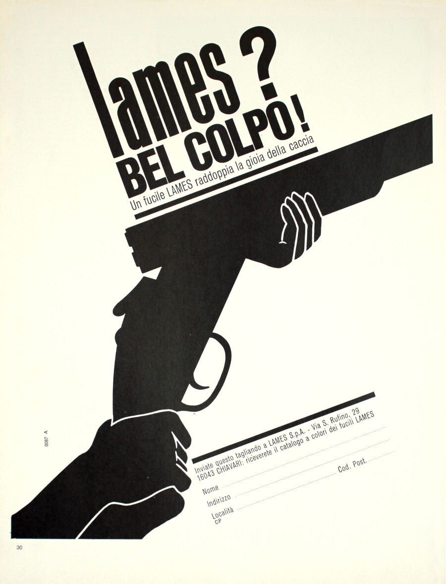 Un fucile LAMES raddoppia la gioia della caccia. Advertising 1969