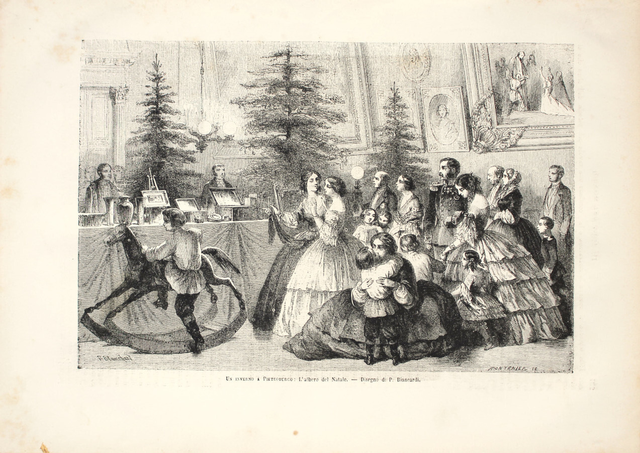Un inverno a Pietroburgo: l'albero di Natale. Stampa 1863