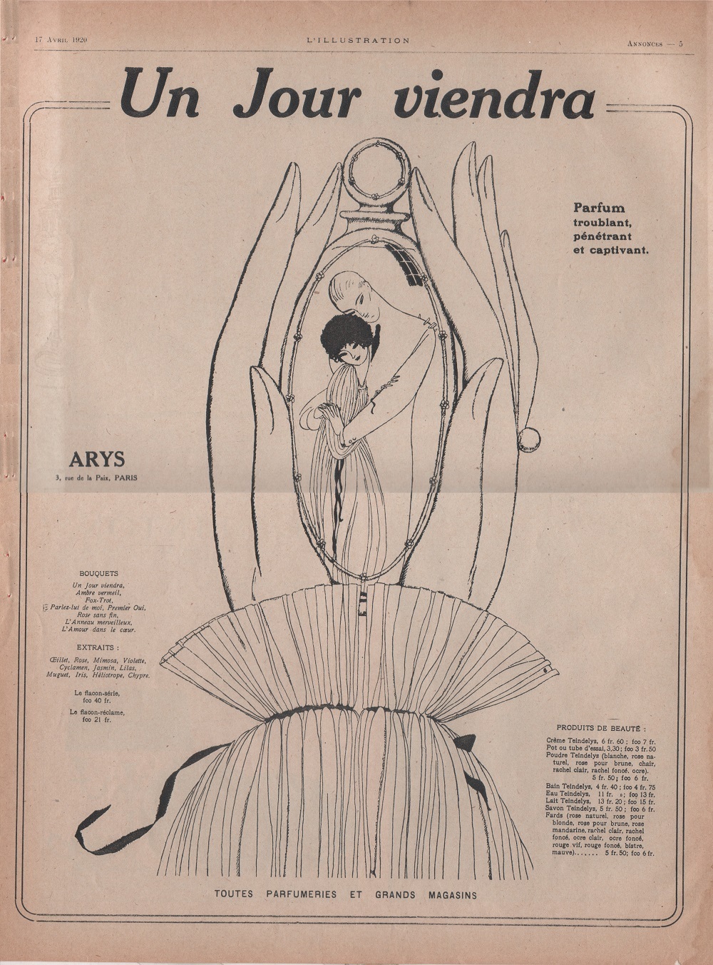 Un Jour viendra par Arys. Advertising 1920