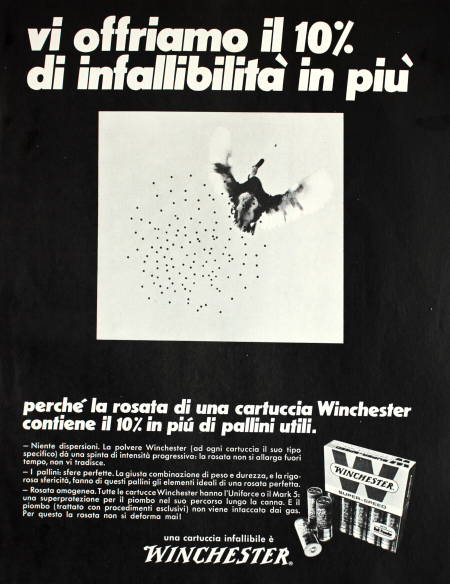 Una cartuccia infallibile è Winchester. Advertising 1969
