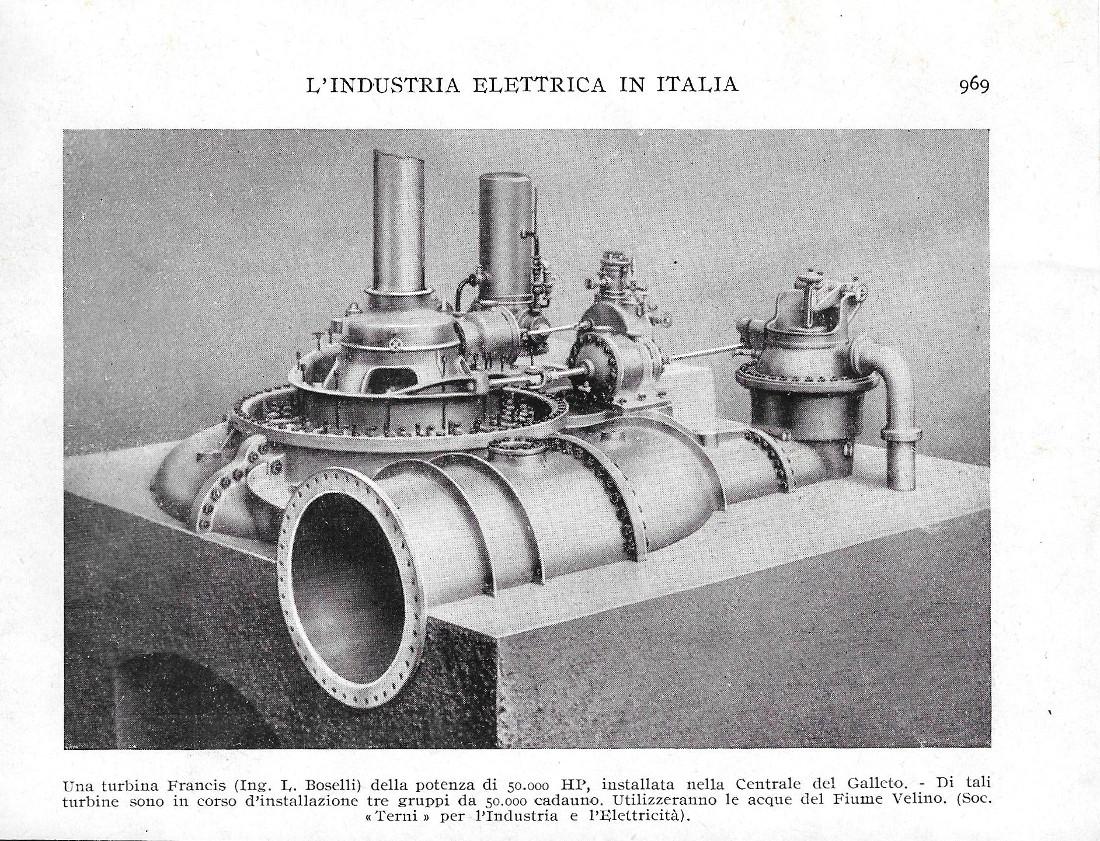 Una Turbina Francis da 50000 HP nella Centrale di Galleto. …