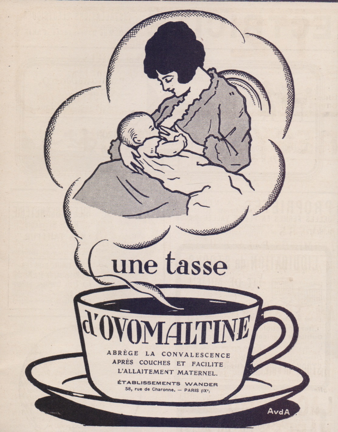 Une tasse d'Ovomaltine. Advertising 1923