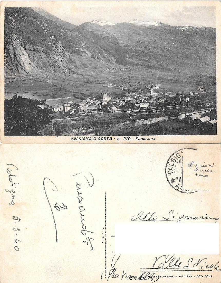 Valdigna d'Aosta. Panorama. Viaggiata 1940