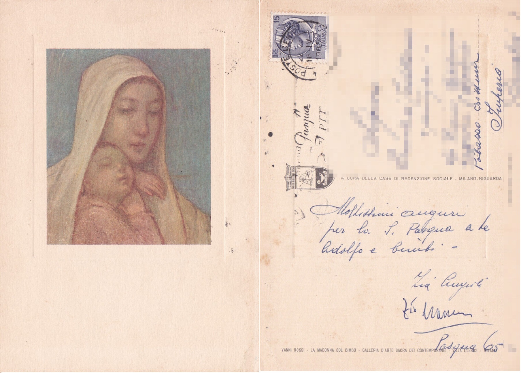 Vanni Rossi. La Madonna col Bimbo (Villa Clerici, Milano) - …
