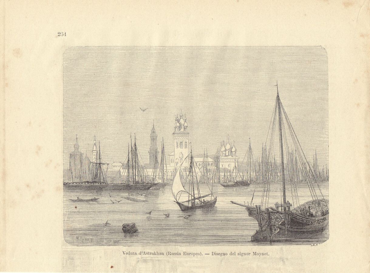 Veduta di Astrakhan. Illustrazione 1864