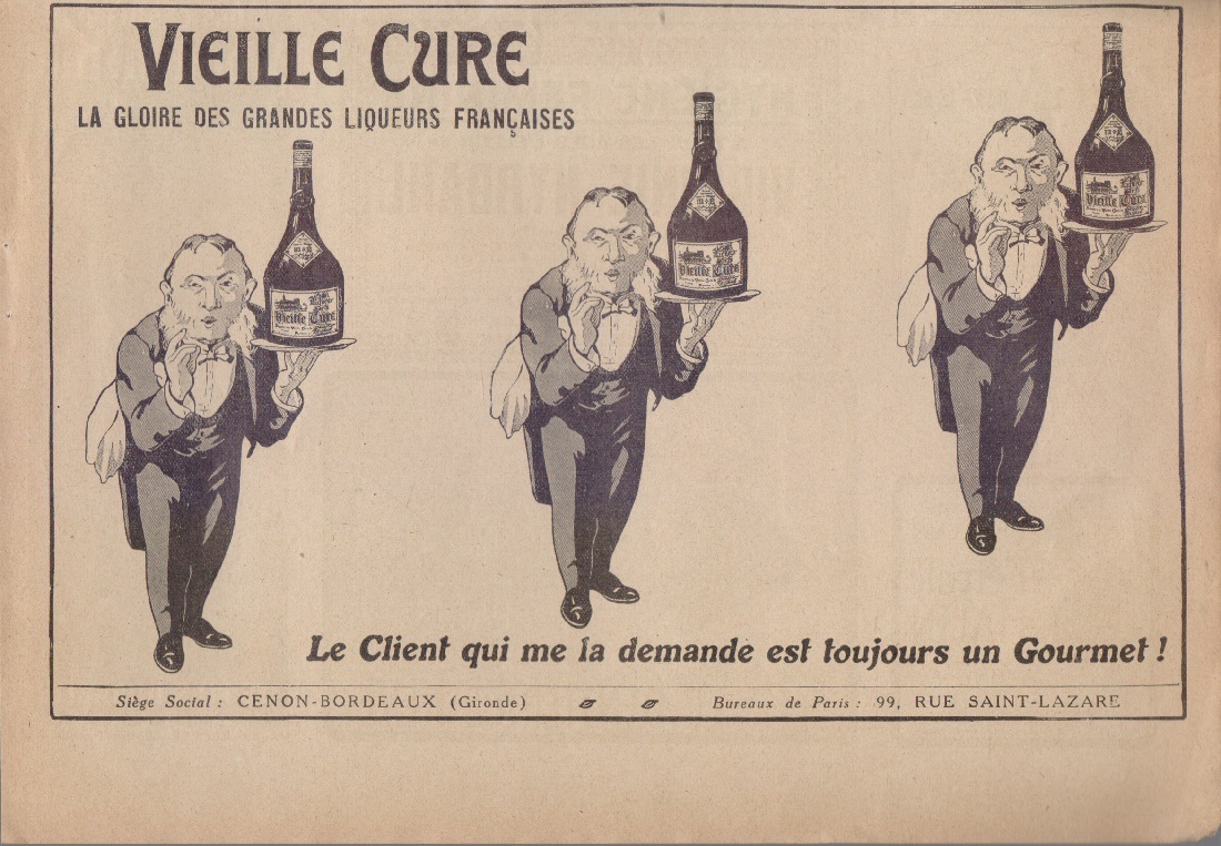 Veille Cure la glorie des grandes liqueurs francaises. Advertising 1920