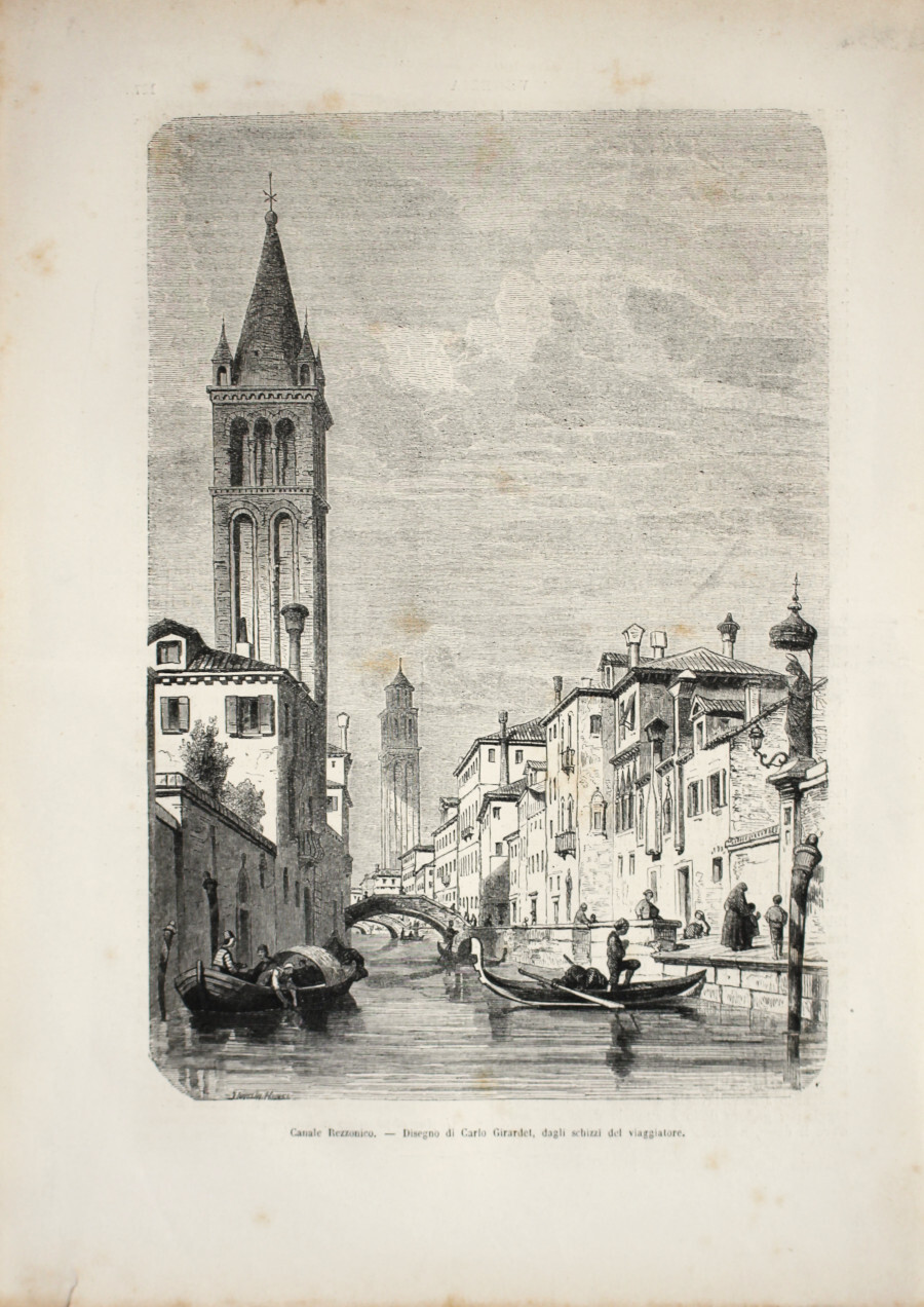 Venezia. Canale Rezzonico. Stampa 1863