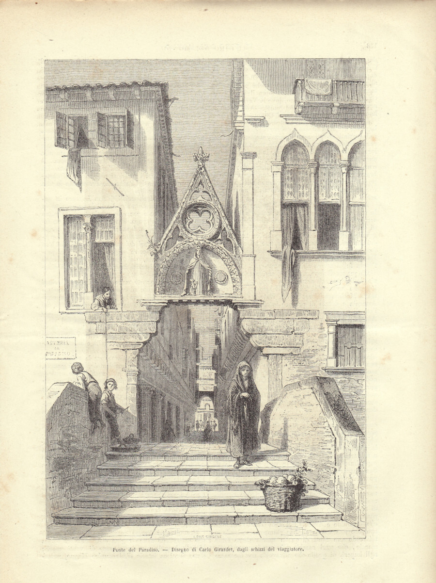 Venezia. Ponte del Paradiso. Stampa 1863