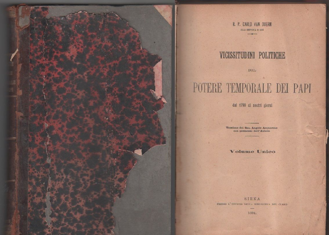 Vicissitudini politiche del potere temporale dei papi dal 1790 ai …
