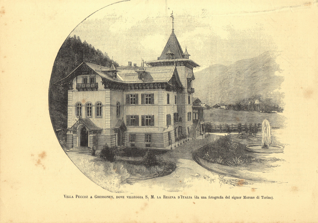 Villa Peccoz a Gressoney dove villeggia S.M. la Regina d'Italia. …