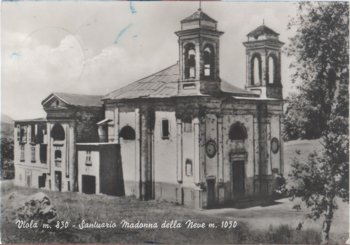 Viola (CN). Santuario Madonna della Neve. Viaggiata 1974