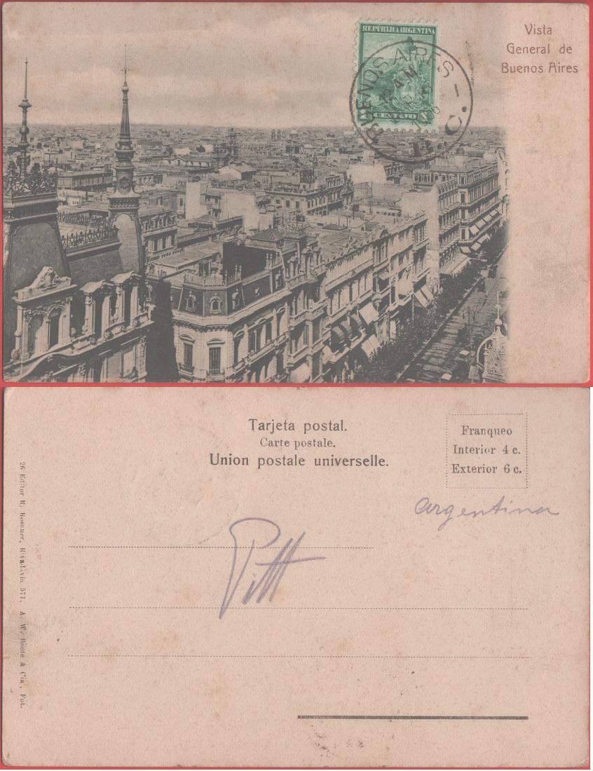 Vista general de Buenos Aires. Viaggiata 1906