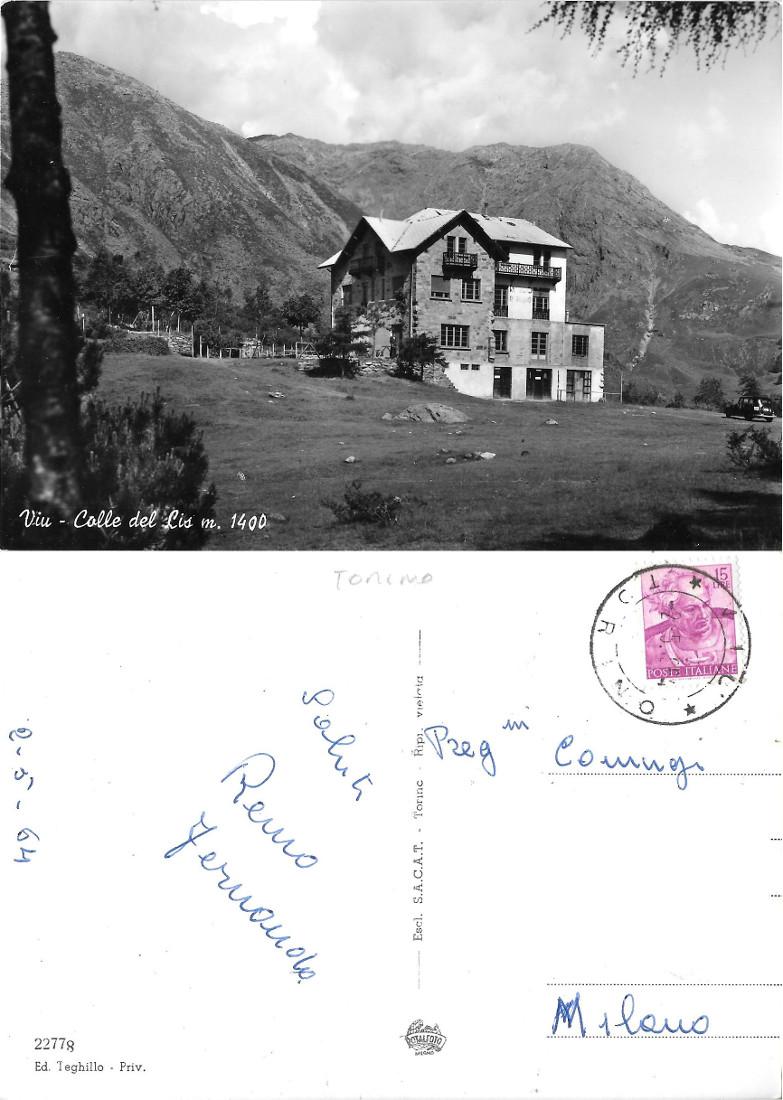 Viù. Colle del Lis. Viaggiata 1964