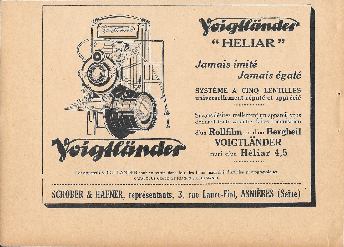 Voigtlander Heliar - Advertising 1929