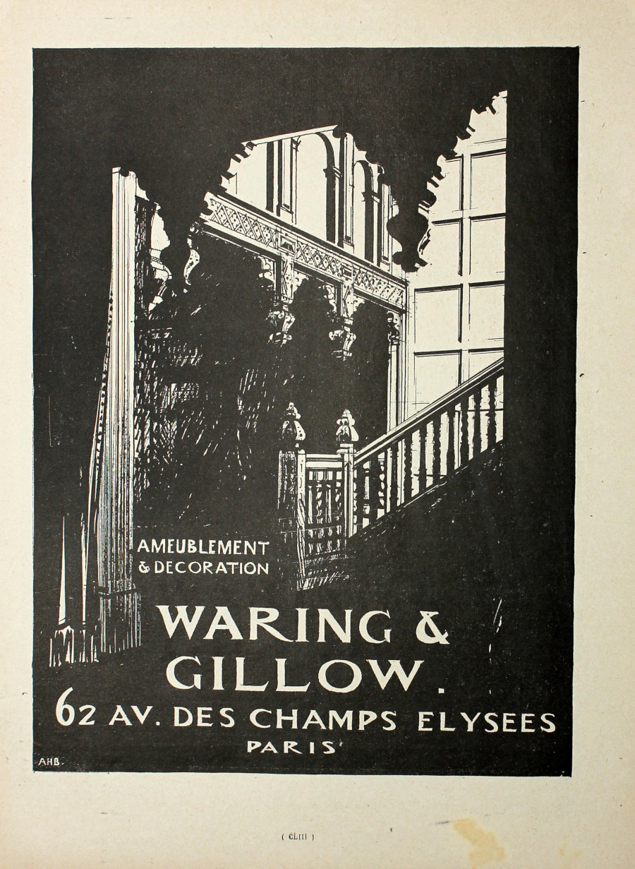 Warning &amp; Gillow. Ameublement &amp; decoration. Advertising 1927