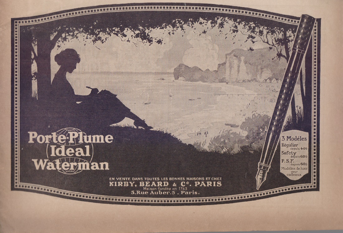 Waterman, porte-plume ideal. Advertising 1922