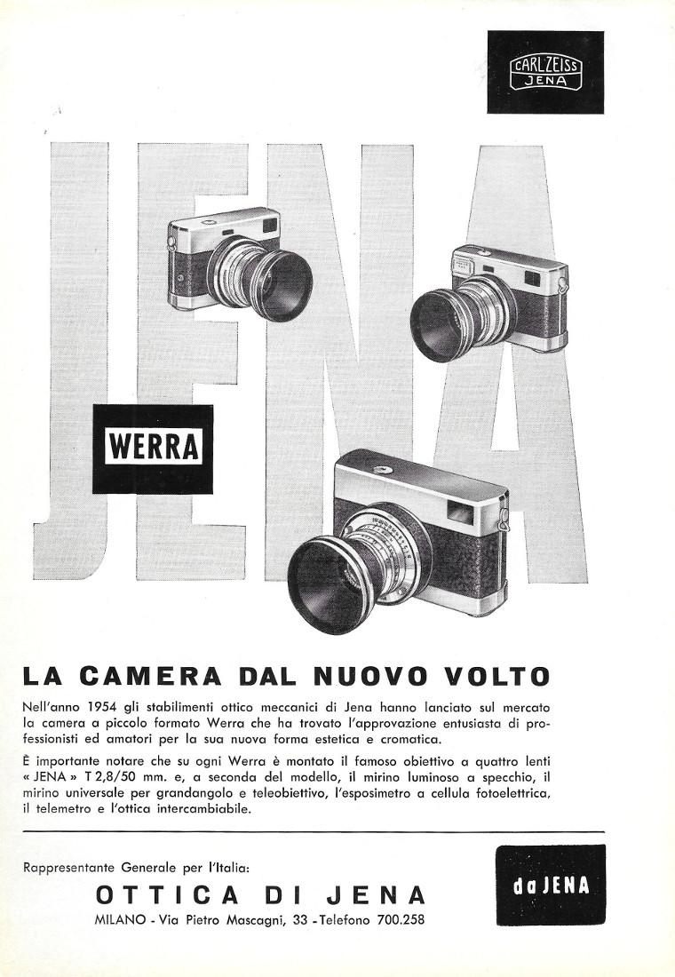 Werra la camera dal volto nuovo. Carl Zeiss Jena. Advertising …