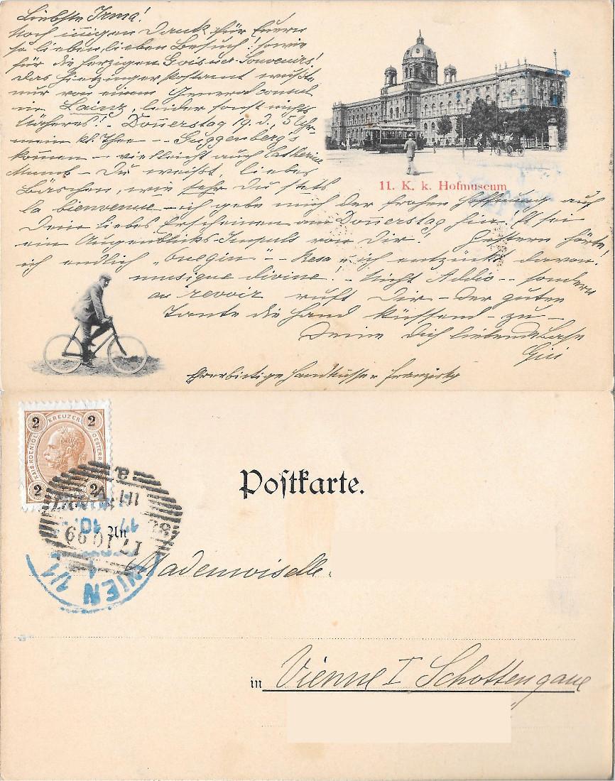Wien, Hofmuseum. Viaggiata 1899