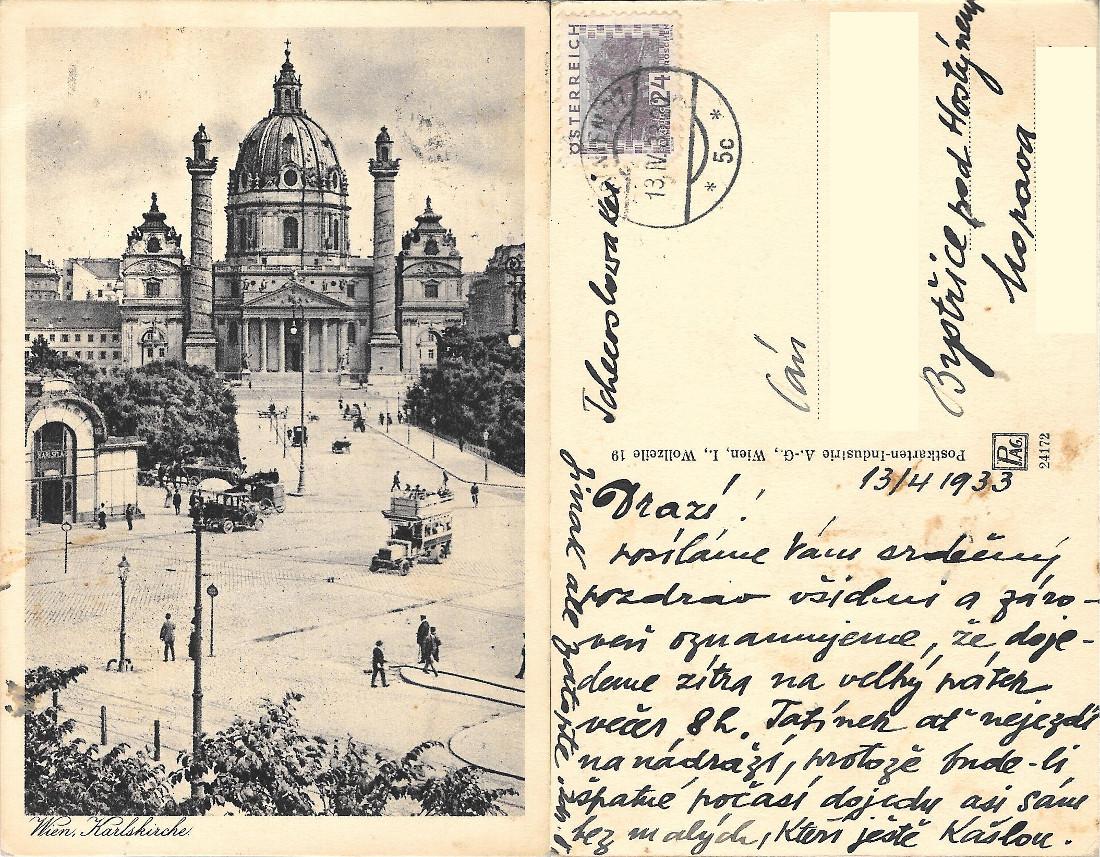 Wien, Karlskirche . Viaggiata 1933